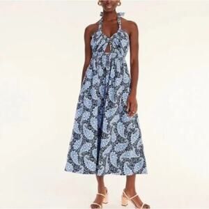 J. CREW COLLECTION Halter Cutout Maxi Dress in Ratti Pacific Floral Paisley